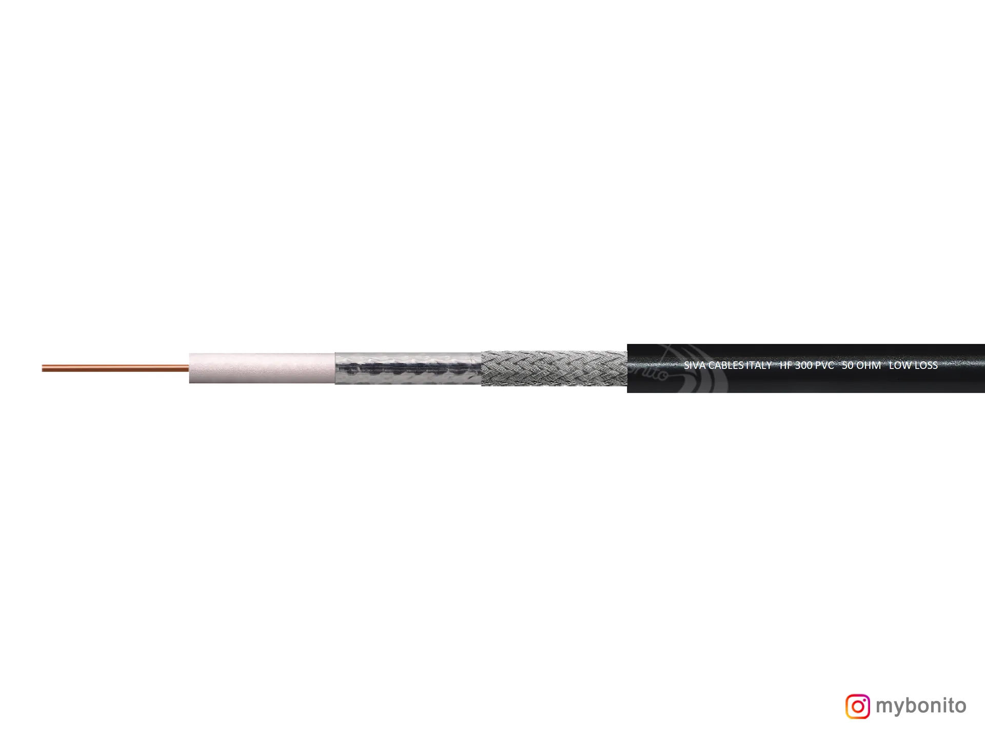 HF 300 PVC – 50 Ohm Coaxial Cable by Siva Cavi (Ø 7.6 mm)