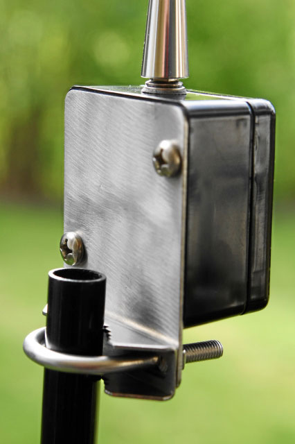 boni-whip_halter Boni-Whip Masthalterung mit 28mm oder 40mm U-Schraube. SDR-Antenne Aktivantenne