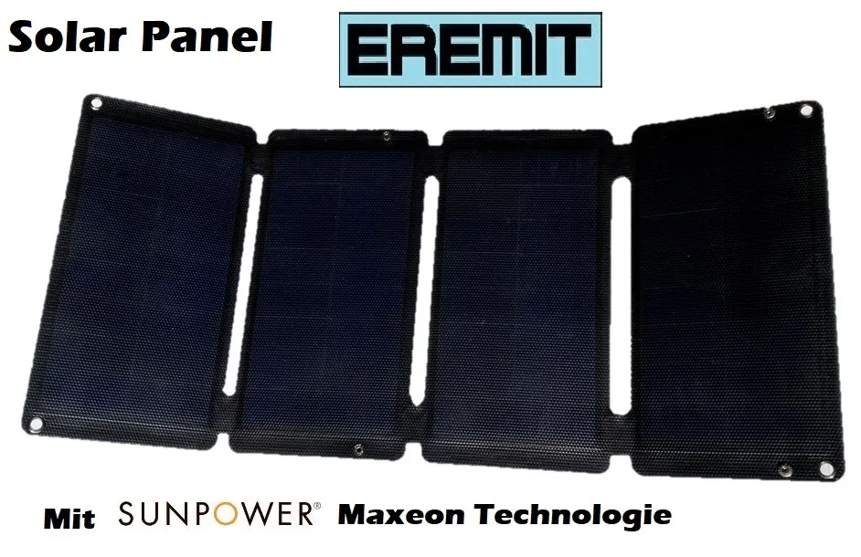 EREMIT 12 V 30 W faltbares Solarpanel