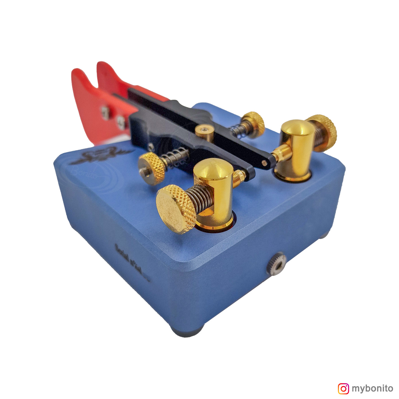 blue_simplexblue_rear Begali Simplex Pro Morsetaste blau mit Soldid Gold Contacts