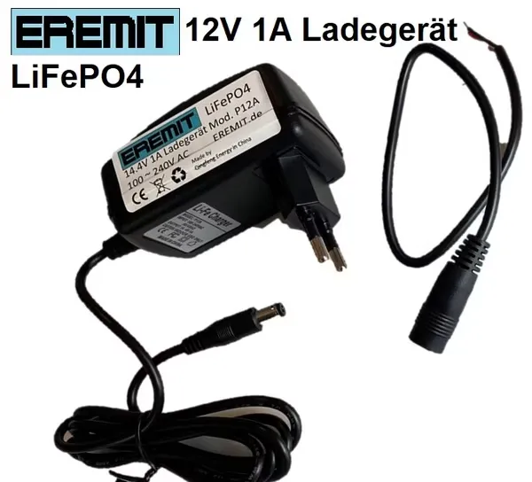 EREMIT 12V 1A LiFePO4 Ladegerät